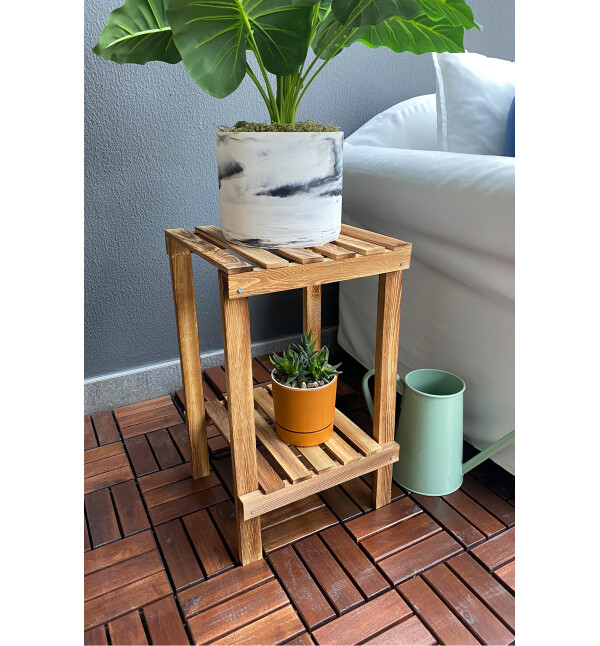 2 Katlı Masif Ahşap Başucu Yatak Odası Yanı Komodin Şifonyer ve Çok Amaçlı Banyo Mutfak Rafı mob112