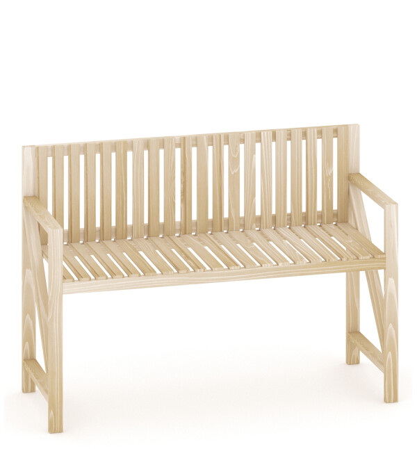 Ahşap Çiftli Koltuk Mindersiz Balkon Bahçe Teras Sandalyesi nat mob233