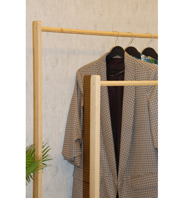 Ahşap Konfeksiyon Askısı 2 Bölmeli Elbise Askısı Ayaklı Askılık Mob161