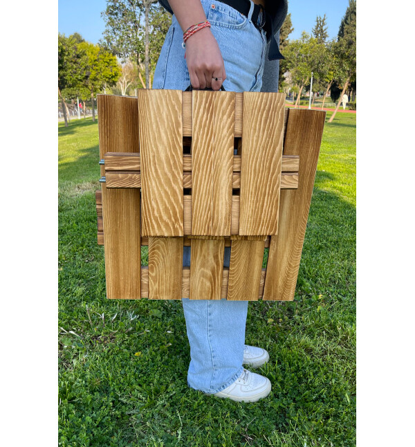 Çantalı Kamp Ve Piknik Masa Sandalye Seti Ahşap Katlanabilir Taşınabilir Masa Sandalye Ykm Mob191