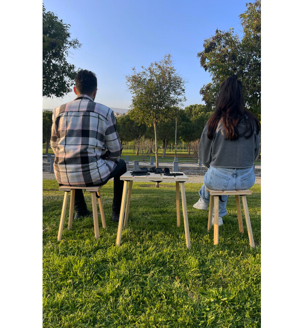 Çantalı Kamp Ve Piknik Masa Sandalye Seti Ahşap Katlanabilir Natural Taşınabilir Masa Sandalye Mob192