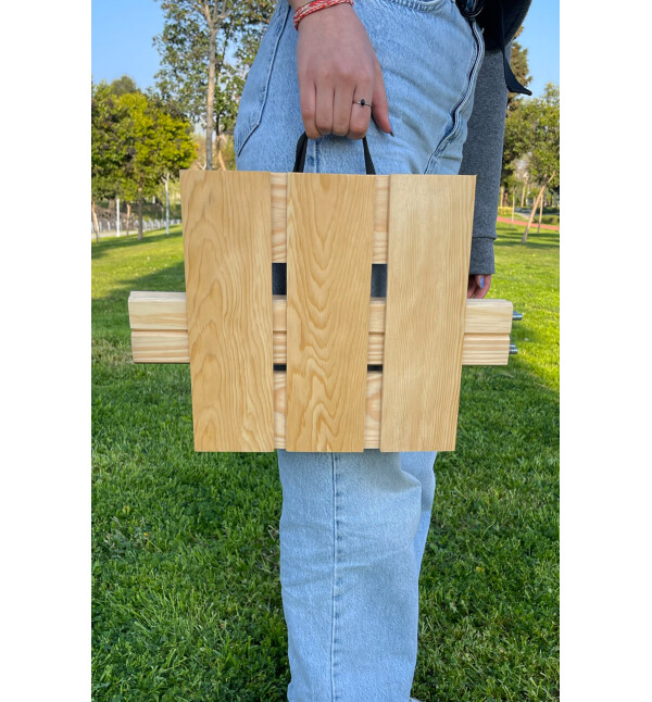 Çantalı Kamp Ve Piknik Masa Sandalye Seti Ahşap Katlanabilir Natural Taşınabilir Masa Sandalye Mob192