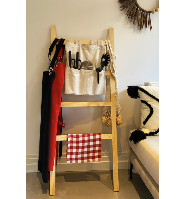 Dekoratif Merdiven Havluluk Bahçe Ve Banyo Çok Amaçlı Organizer Nat Mob126