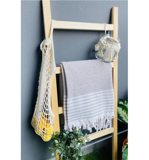 Dekoratif Merdiven Havluluk Bahçe Ve Banyo Çok Amaçlı Organizer Nat Mob126