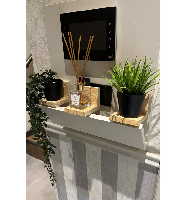 Duvar Rafı Doğal Ahşap 3lü Dekoratif Duvar Rafı mob203