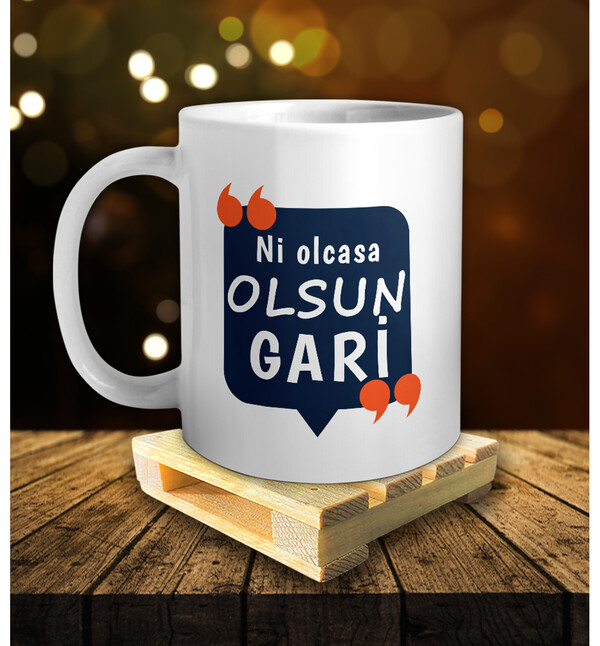 Ege Şivesi Ni Olacasa Olsun Gari Kupa ve Palet Bardak Altlığı Hediyeli Kupa Bardak oh888