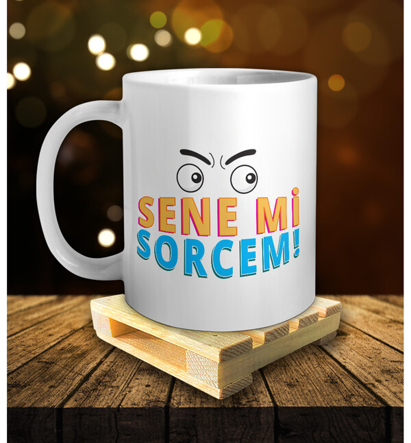 Ege Şivesi Sene Mi Sorcem Kupa ve Palet Bardak Altlığı Hediyeli Kupa Bardak oh889