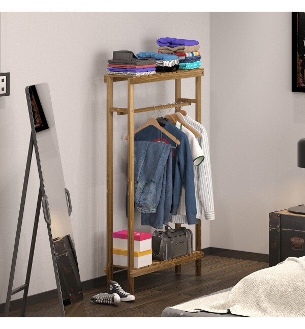 Elbise Askılığı Ahşap Ayaklı Askılık Portmanto Ayakkabılık Askılık mob197