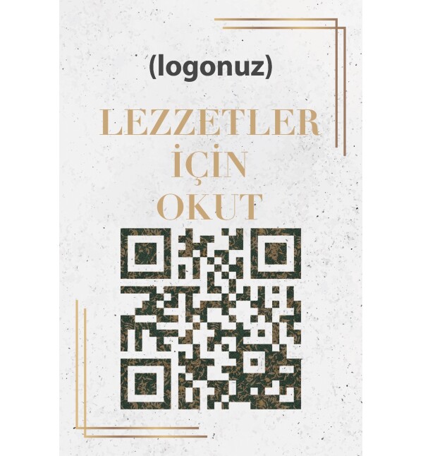 Firmalara Özel Tasarlanabilen Şirket Logosu ve Qr Kod Basılan Menü, Sosyal Medya Hesabı Masaüstü Çerçeve