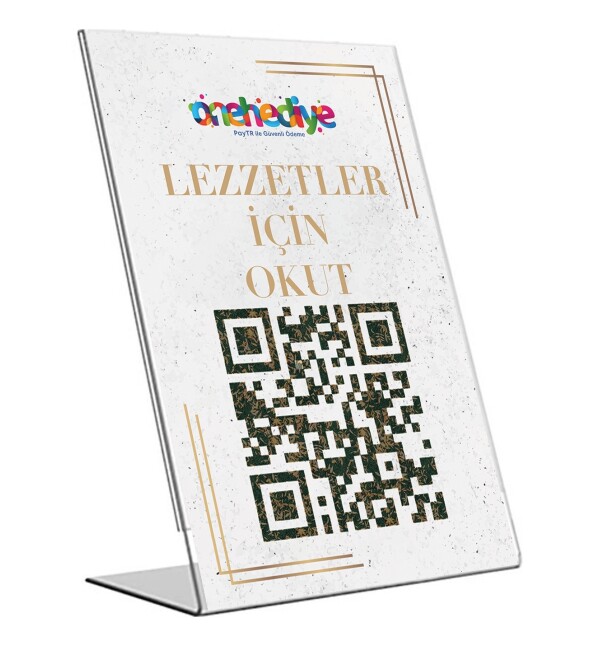 Firmalara Özel Tasarlanabilen Şirket Logosu ve Qr Kod Basılan Menü, Sosyal Medya Hesabı Masaüstü Çerçeve