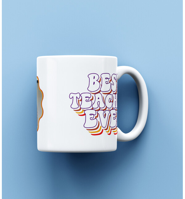 Kendin Tasarla Kişiye Özel Fotoğraflı En İyi Öğretmen Mesajlı Tasarım Kupa Bardak