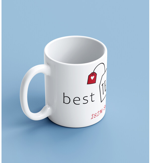Kendin Tasarla Kişiye Özel İsimli Best Tea Cher Tasarımlı Öğretmene Kupa Bardak