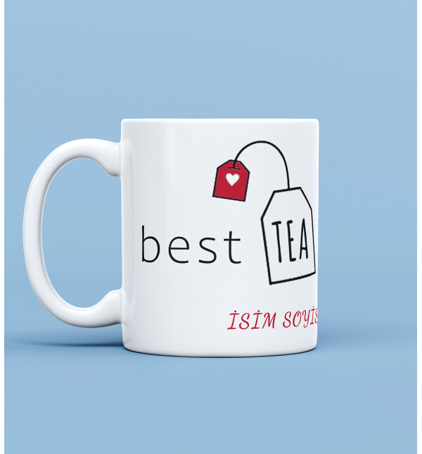 Kendin Tasarla Kişiye Özel İsimli Best Tea Cher Tasarımlı Öğretmene Kupa Bardak