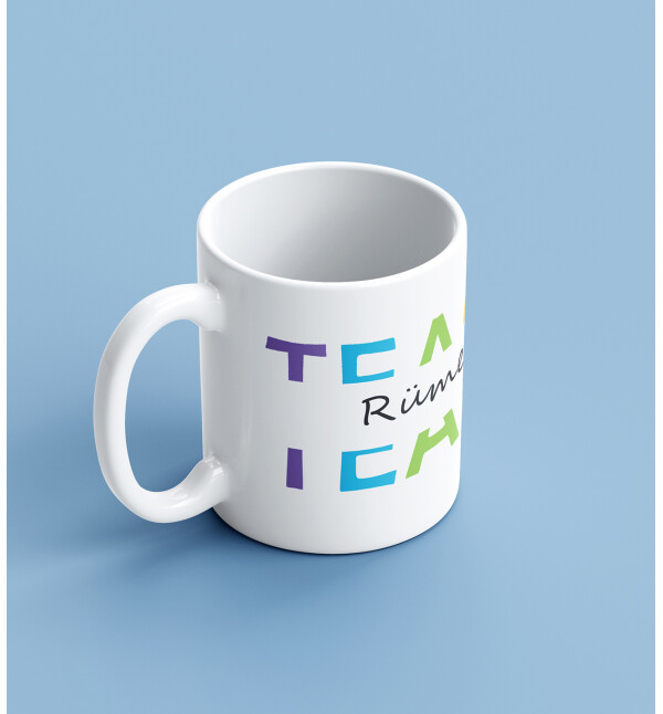 Kendin Tasarla Kişiye Özel İsimli Teacher Öğretmen Kelimeli Tasarım Kupa Bardak