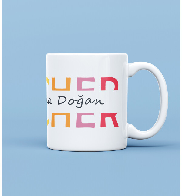 Kendin Tasarla Kişiye Özel İsimli Teacher Öğretmen Kelimeli Tasarım Kupa Bardak