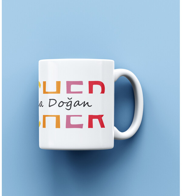 Kendin Tasarla Kişiye Özel İsimli Teacher Öğretmen Kelimeli Tasarım Kupa Bardak