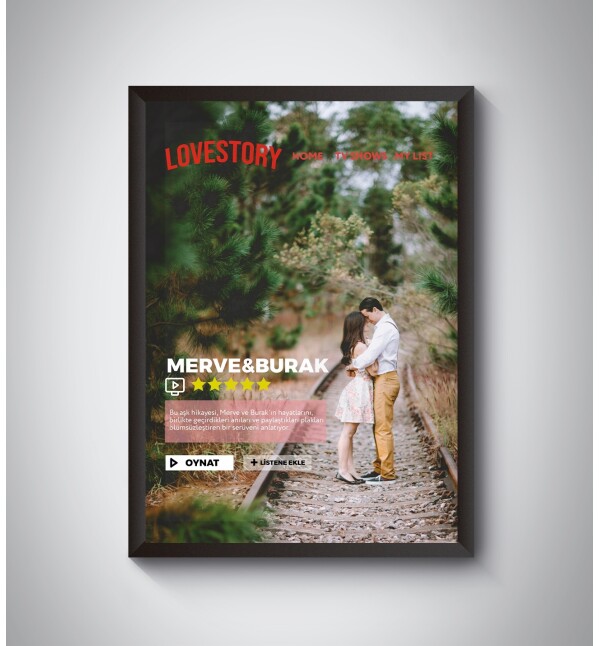 Kendin Tasarla Kişiye Özel Netflix Sinema Tasarım Film Poster Fotoğraf Çerçevesi 21x30cm