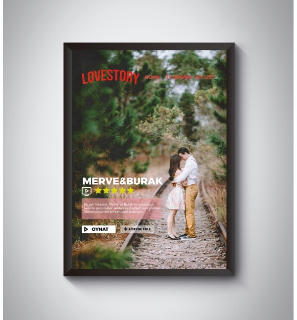 Kendin Tasarla Kişiye Özel Netflix Sinema Tasarım Film Poster Fotoğraf Çerçevesi 21x30cm