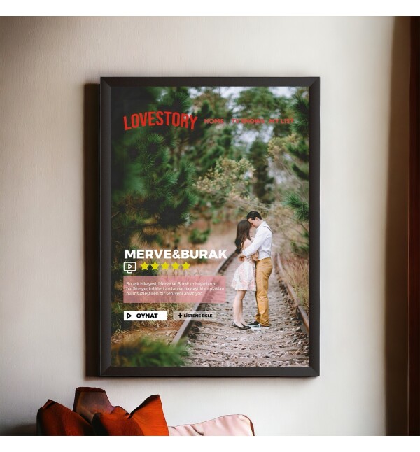 Kendin Tasarla Kişiye Özel Netflix Sinema Tasarım Film Poster Fotoğraf Çerçevesi 21x30cm