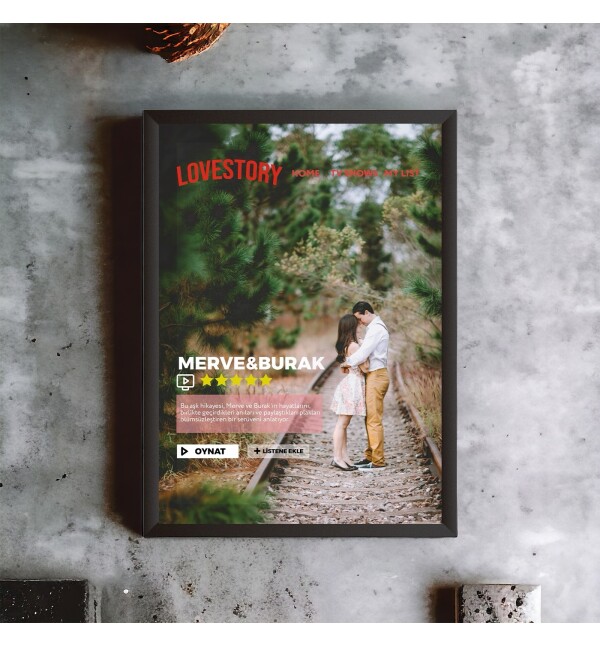 Kendin Tasarla Kişiye Özel Netflix Sinema Tasarım Film Poster Fotoğraf Çerçevesi 21x30cm