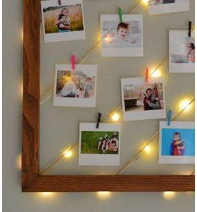 Kişiye Özel 12 Fotoğraflı Kare Doğal Ahşap Fotoğraf Çerçevesi