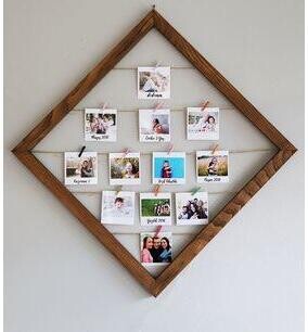 Kişiye Özel 12 Fotoğraflı Prizma Doğal Ahşap Anı Çerçevesi