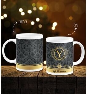 Kişiye Özel Altın Varak İsimli Kupa Filtre Kahve Hediye Seti oh635