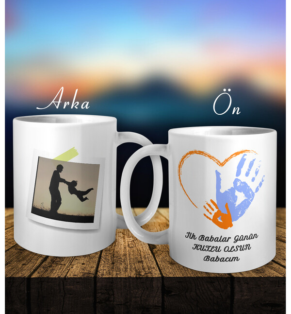 Kişiye Özel İlk Baba Kupa ve Filtre Kahve Hediye Paketi oh817