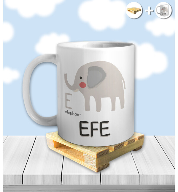 Kişiye Özel İsimli İngilizce Tasarımlı Öğrenci Beyaz Kupa ve Ahşap Palet Altlığı Hediyeli Kupa Bardak oh983