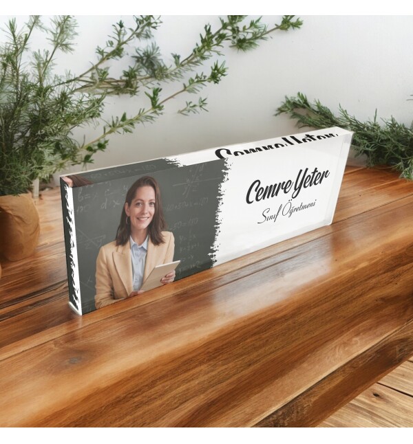 Kişiye Özel Kendin Tasarla Fotoğraflı Meslek Ünvan Masaüstü İsimlik Ofis Hediyesi