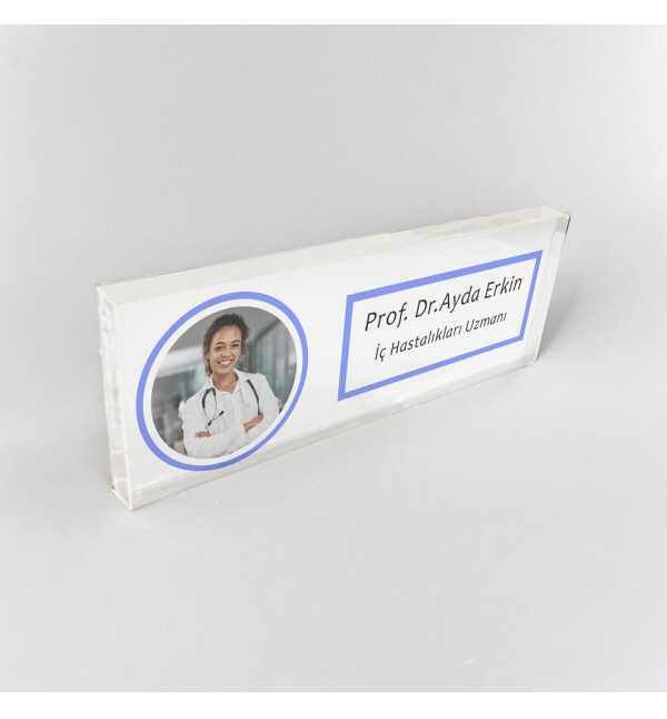 Kişiye Özel Kendin Tasarla Fotoğraflı Meslek Ünvan Masaüstü İsimlik Doktor Avukat Öğretmen