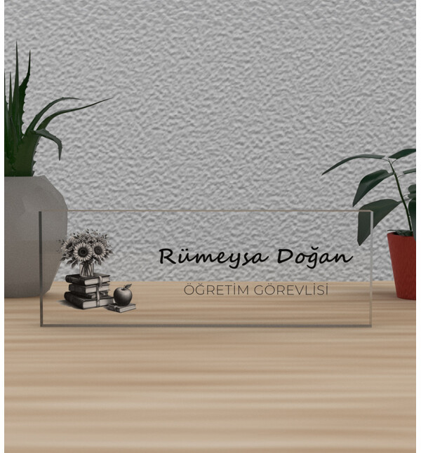 Kişiye Özel Kendin Tasarla Öğretim Görevlisi Öğretmene Meslek Ünvan Masa Üstü İsimlik