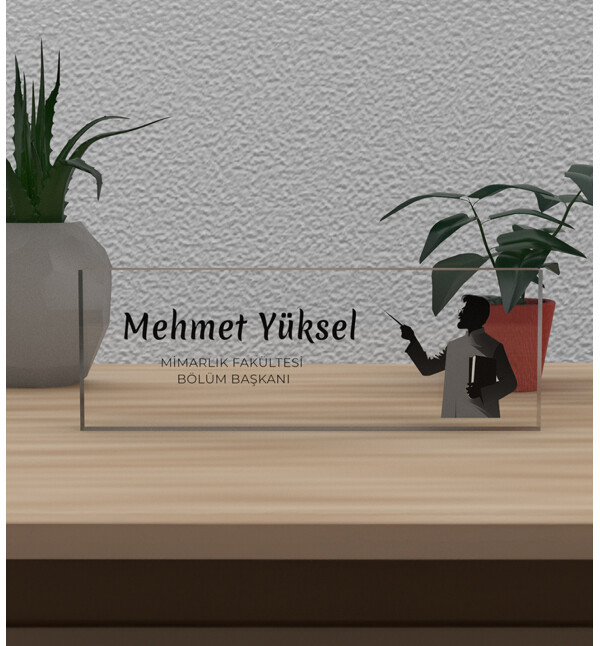 Kişiye Özel Kendin Tasarla Öğretmen Tasarım Öğretmene Meslek Ünvan Masa Üstü İsimlik