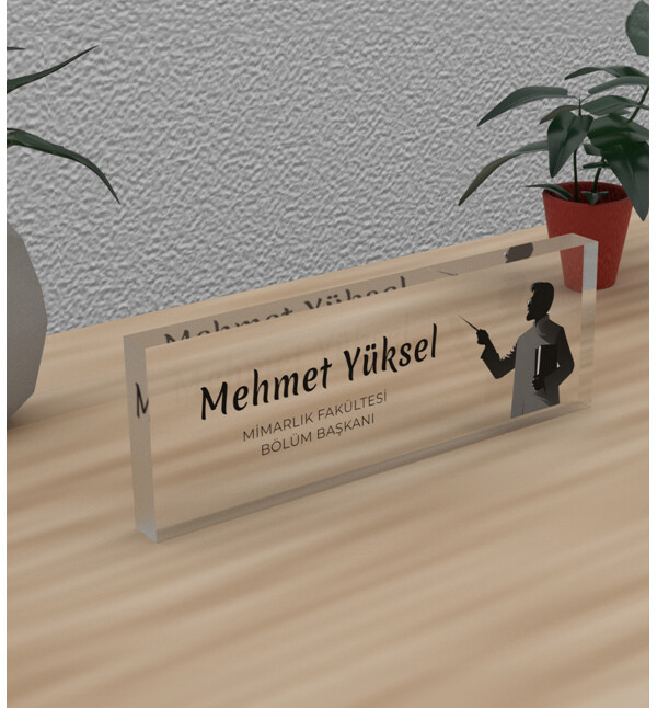 Kişiye Özel Kendin Tasarla Öğretmen Tasarım Öğretmene Meslek Ünvan Masa Üstü İsimlik
