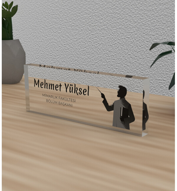 Kişiye Özel Kendin Tasarla Öğretmen Tasarım Öğretmene Meslek Ünvan Masa Üstü İsimlik