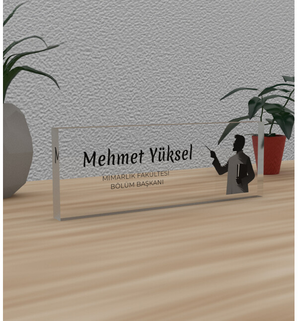 Kişiye Özel Kendin Tasarla Öğretmen Tasarım Öğretmene Meslek Ünvan Masa Üstü İsimlik