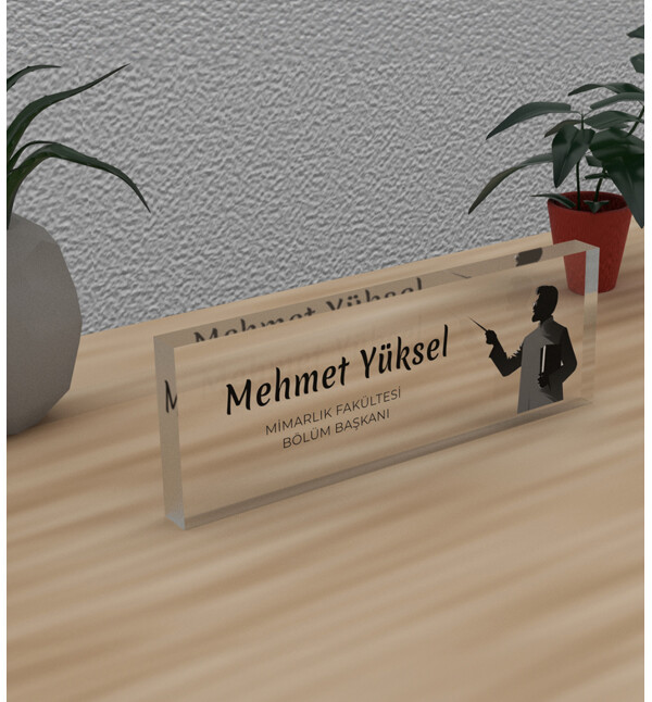 Kişiye Özel Kendin Tasarla Öğretmen Tasarım Öğretmene Meslek Ünvan Masa Üstü İsimlik