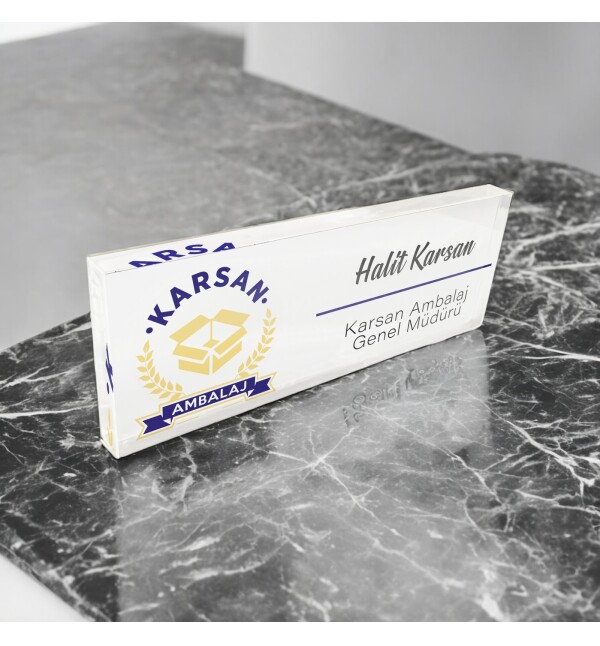 Kişiye Özel Kendin Tasarla Şirket Logosu İsim Ünvan Meslek Masa Üstü İsimlik Kurumsal Hediye