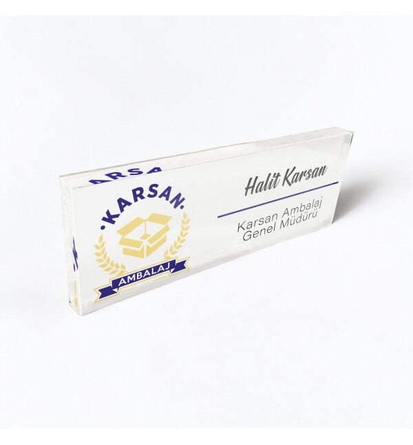 Kişiye Özel Kendin Tasarla Şirket Logosu İsim Ünvan Meslek Masa Üstü İsimlik Kurumsal Hediye