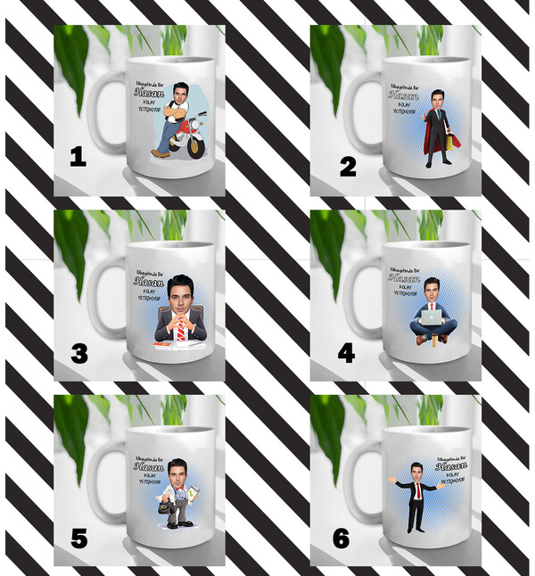 Kişiye Özel Nihayetinde Kolay Yetişmiyor Erkek Karikatürlü Kupa Bardak