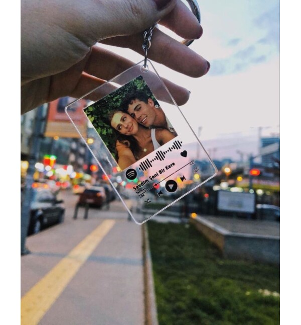 Kişiye Özel Tasarlanan Spotify Anahtarlık 2 Adet Sevgiliye Hediye