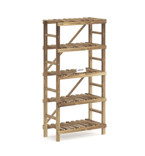 Kitaplık Banyo Dolabı Ahşap 5 Raflı Banyo Düzenleyici Çok Amaçlı Dolap czg ykm mob199