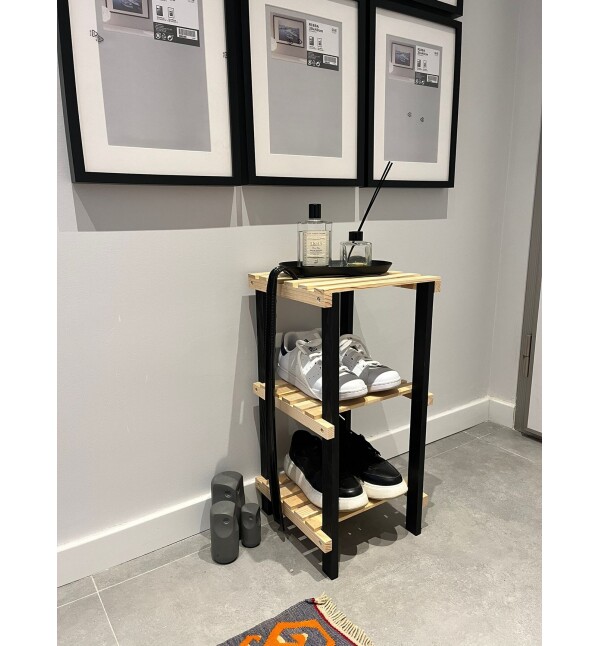 Masif Ahşap 3 Katlı Banyo Düzenleyici Premium Banyo Rafı Havluluk Mob155