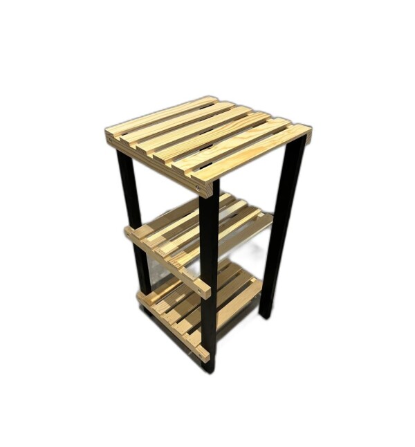 Masif Ahşap 3 Katlı Banyo Düzenleyici Premium Banyo Rafı Havluluk Mob155