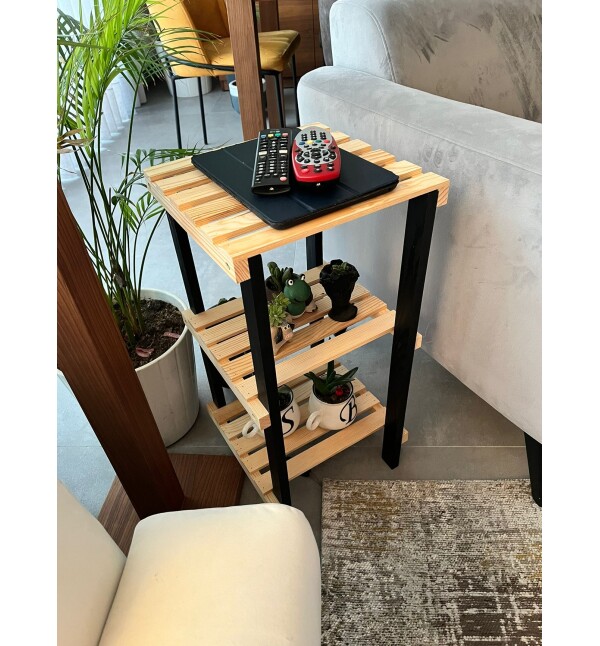 Masif Ahşap 3 Katlı Banyo Düzenleyici Premium Banyo Rafı Havluluk Mob155