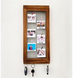 Metal Telli Led Işıklı Ahşap 6 Fotoğraflı Çerçeve Anahtarlık Takı Askısı