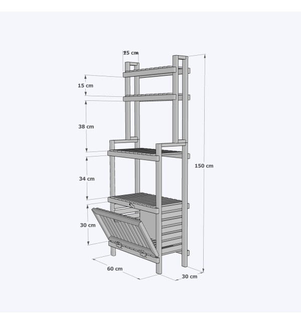 Mutfak Bangosu Banyo Dolabı  Ahşap Kahve Köşesi Çok Amaçlı Dolap Kapaklı Mutfak Düzenleyici Dolap ykm mob210