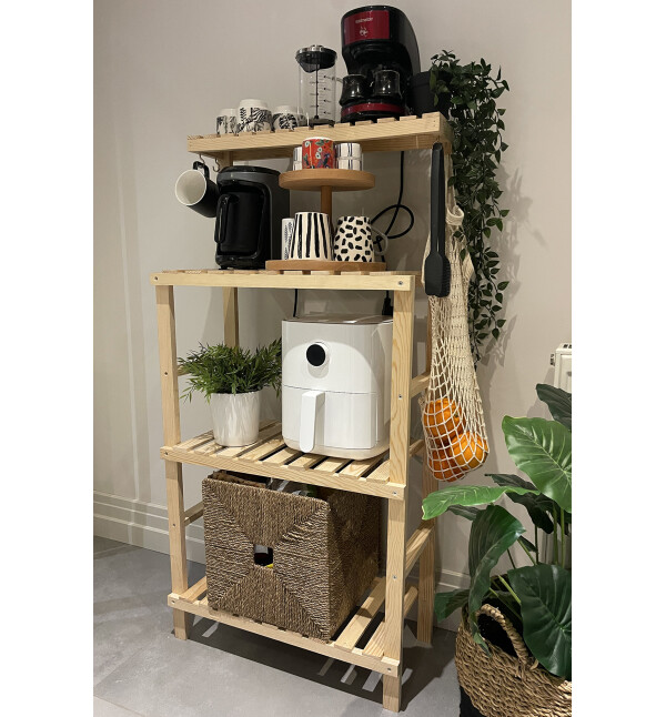 Mutfak Dolabı Natural Ahşap Mutfak Banyo Rafı Çok Amaçlı Banyo Düzenleyici Banyo Dolabı Raf Mob184