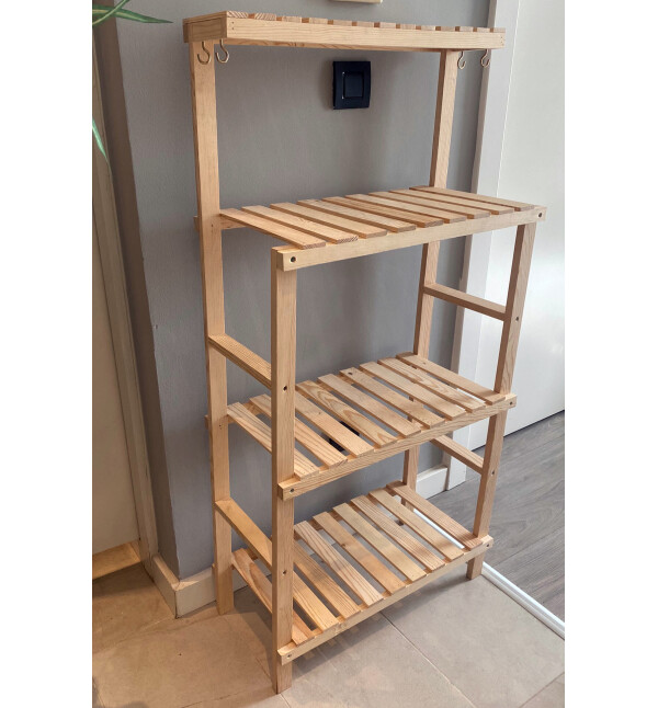 Mutfak Dolabı Natural Ahşap Mutfak Banyo Rafı Çok Amaçlı Banyo Düzenleyici Banyo Dolabı Raf Mob184