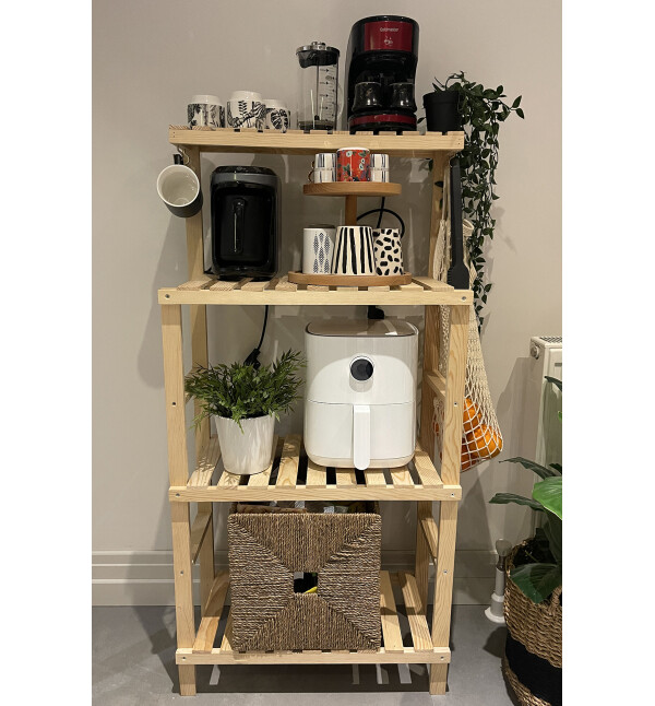 Mutfak Dolabı Natural Ahşap Mutfak Banyo Rafı Çok Amaçlı Banyo Düzenleyici Banyo Dolabı Raf Mob184